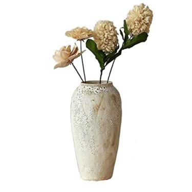 Imagem de WUHUQN Vaso vasos de flores simples vasos de flores secas de cerâmica para sala de estar para casa decoração de mesa de chá utensílios de flores vasos de cultura aquática vasos de vidro transparente