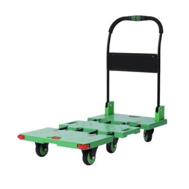 Imagem de Carrinho de mesa dobrável resistente - carrinho de mão portátil e carrinho de armazém, carrinho de plataforma verde para carregamento sem esforço e fácil movimentação