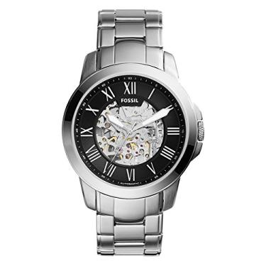 Imagem de Fossil Relógio mecânico masculino Grant automático de aço inoxidável, Prata,