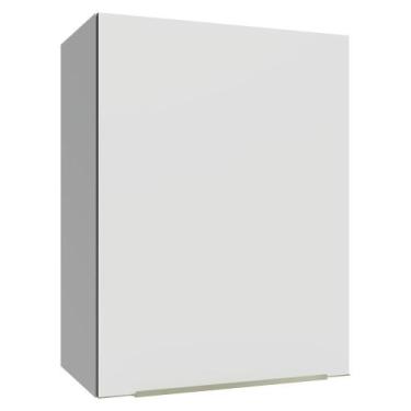Imagem de Armário Aéreo 50cm 1 Porta Branco/Branco Veludo Lux Madesa, Branco