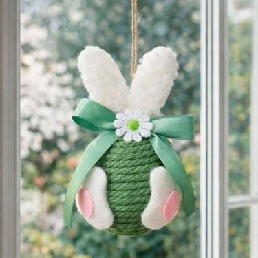 Imagem de Pendente Ovinhos Coelho Páscoa Enfeite Decorativo De 13x8cm Verde