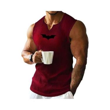 Imagem de Camiseta Regata Masculina Com Decote Em V E Listras Para Treino De Ver