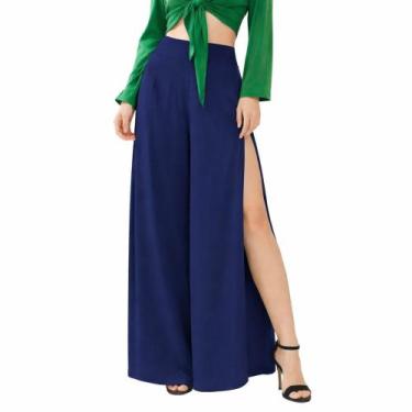 Imagem de Kit 2 Calça Envelope Feminina Fendas Laterais Cintura Alta Tribo Livre