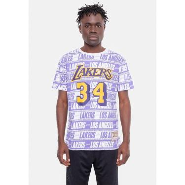 Imagem de Camiseta Mitchell & Ness Especial Los Angeles Lakers Shaquille O'Neal Masculino-Masculino