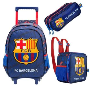 Imagem de Kit Mochila Com Rodinha e alça com Lancheira térmica e Estojo Duplo Ba