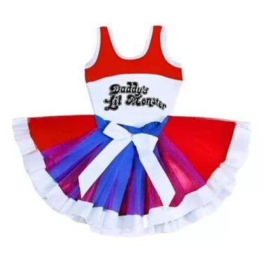 Imagem de Fantasia Arlequina Harley Quinn Esquadrão Roupa Infantil Aniversário T