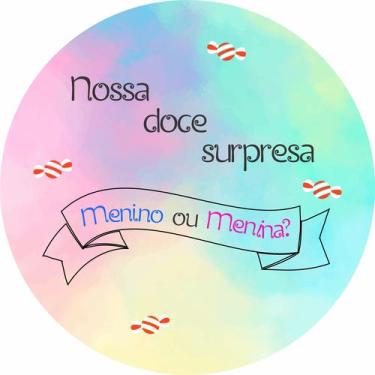 Imagem de Painel de Lona Redondo Chá Revelação Doce Surpresa - Fabrika De Festa,
