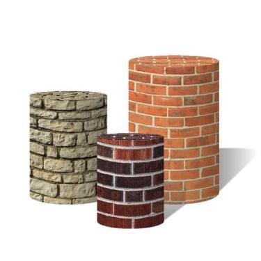 Imagem de Trio de Capas Cilíndricas Versátil Muro de Tijolos c/ Elástico - Fabri