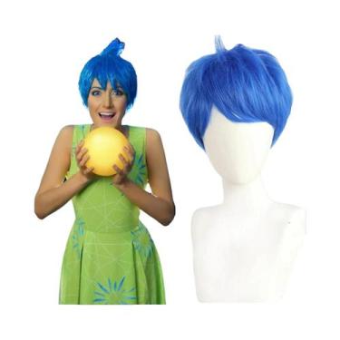 Imagem de Peruca Azul Curta Para Mulheres E Meninas, Resistente Ao Calor, Sintét