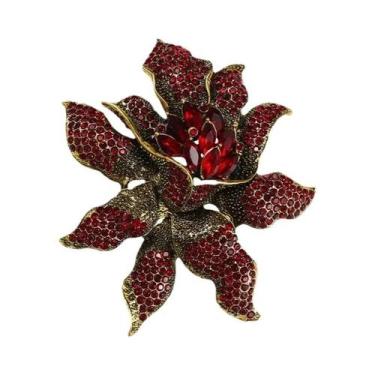 Imagem de Broche De Orquídea Com Strass Para Mulheres, Joia Vintage De Luxo, Ace