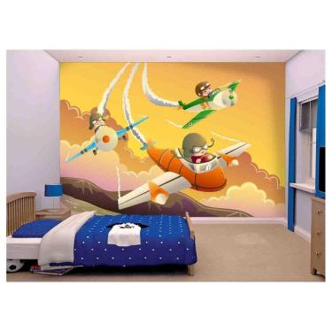 Imagem de Papel De Parede Infantil Aviões Voando Kids  Azs81