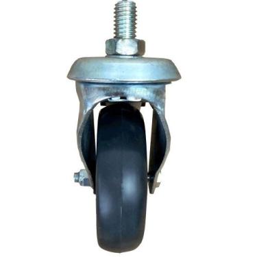 Imagem de Rodízio Rosca Giratória 4" Com Freio Roda em Borracha termoplástica 65