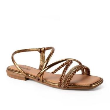 Imagem de Sandália Mississipi Rasteira Metalizada Feminina J0661-Feminino
