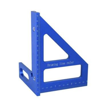 Imagem de Esquadro Triangular De Liga De Alumínio 45/90 Graus, Transferidor Mult