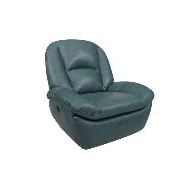 Imagem de Poltrona Reclinável Soft Glider Elétrica Couro Turquesa Mempra Móveis