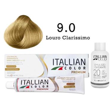 Imagem de Coloração 9.0 Louro Claríssimo + Oxi 20 Vol  Itallian Color - Itallian