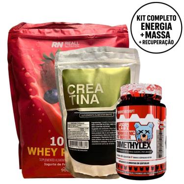 Imagem de Kit Whey Protein + Creatina Monohidratada 500g + Dimethylex-Unissex