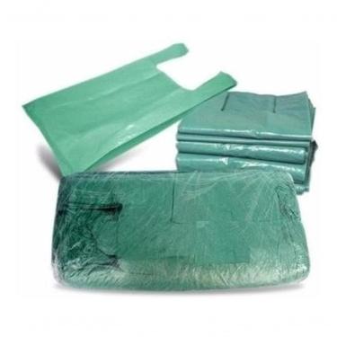 Imagem de Sacola Reciclada Verde 50 cm X 70 cm Pacote com Aproximadamente 300 Unidades Sustentável Higipack