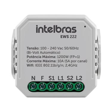 Imagem de Interruptor Inteligente Wi-Fi EWS 222 com Controle Remoto de Iluminação e Automação de...