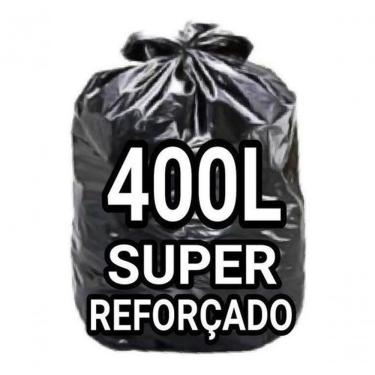 Imagem de Saco para Lixo 400 Litros Super Reforçado Parede Dupla 50 Unidades Preto Higipack