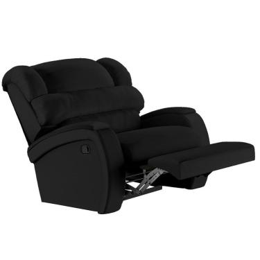 Imagem de Poltrona Do Papai Reclinável Kalie Manual Gatilho Fh9 Pu Preto - Mpozenato