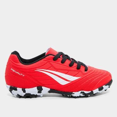 Imagem de Chuteira Society Infantil Penalty Matis XXI, Vermelho, Branco, 34