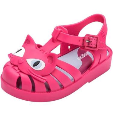 Imagem de Sandalia Infantil Menina Fofura Possession Cat Mini Melissa, Rosa, Azu