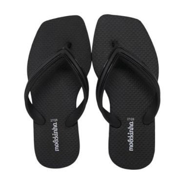 Imagem de Chinelo De Dedo Infantil Menina Moda Macio Leve Molekinha, Preto, 27/2