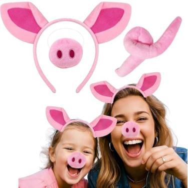 Imagem de Kirei Sui Fantasia infantil de porco rosa choque