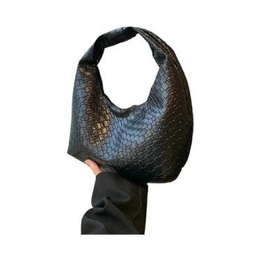 Imagem de Bolsa De Ombro Pequena Clássica Feminina Em Couro PU Com Relevo E Alça