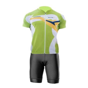 Imagem de Conjunto Elite Bermuda Short Preto Camisa Verde Ciclismo, Camisa G - B