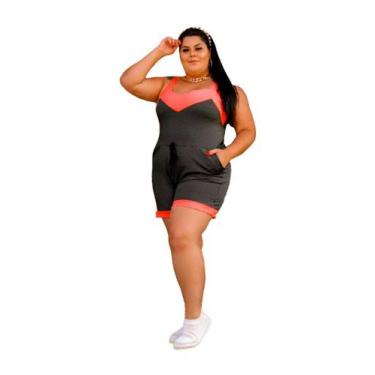 Imagem de Macaquinho Plus Size Verão Soltinho Macacão Alcinha - PLUS MESMO E DAÍ