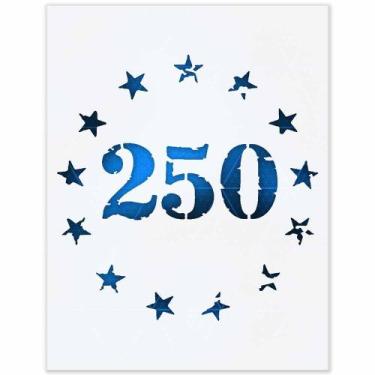 Imagem de Molde vazado 250 anos EUA Betsy Ross reutilizável 30 x 30 cm - Marca P
