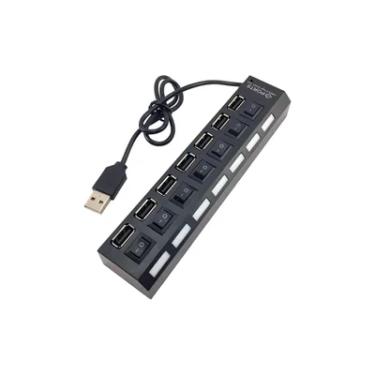 Imagem de Extensor HUB Mkb, USB 2.0, 7 Portas, Switch On/off, LED Indicador, 480MBps