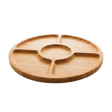 Imagem de Petisqueira com 5 Divisórias Lyor Round de Bambu 25cm