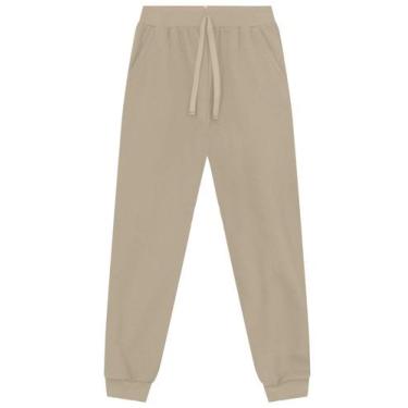 Imagem de Calça jogger infantil menino em moletinho Brandili, Natural, 16