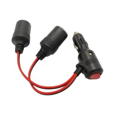 Imagem de Adaptador Divisor De Acendedor De Cigarros Universal De 20cm Com Inter