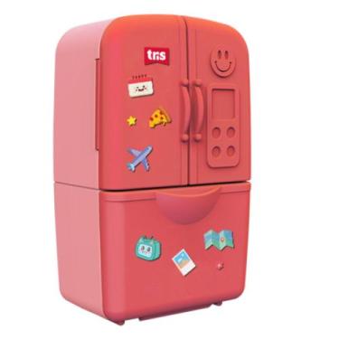 Imagem de Apontador Geladeira Duplo com Depósito + Borracha Frost - Tris, VERMEL