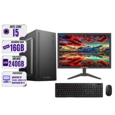 Imagem de Computador PC Gamer Completo Intel Core i5 SSD 240GB 16GB Teclado Mous