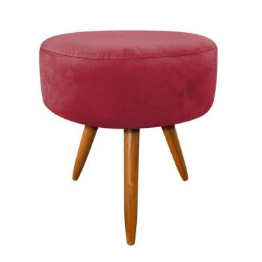 Imagem de Puff Para Sala E Hall De Entrada Redondo Vermelho