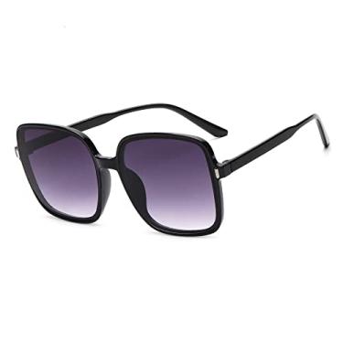 Imagem de 1 peça unissex moda óculos de sol quadrado superdimensionado retrô grande armação plana óculos de sol óculos de sol de luxo óculos de proteção uv400, b, cinza preto, outros