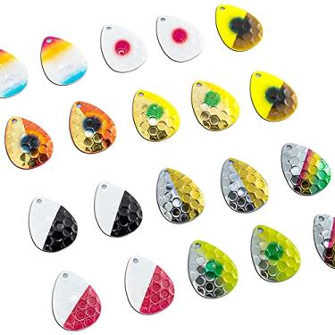 Imagem de Dr.Fish Pacote com 20 lâminas marteladas do Colorado, tamanho 3, materiais de fabricação de iscas de cores mistas para spinnerbaits, Walleye Rig Crawler, iscas de bala, truta salmão e robalo