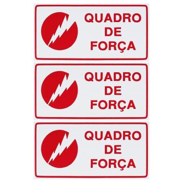 Imagem de Combo 3 Placas De Sinalização Quadro De Força 20x10 Acesso - X-742 F9e