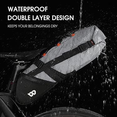 Imagem de Tingpai Bolsa de selim de bicicleta à prova d'água 10L bolsa de assento de bicicleta de est da bolsa de cauda de bicicleta de montanha bolsa de bicicleta alforje