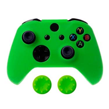 Imagem de Capa Capinha Case Skin Compatível com Controle Joystick do Xbox One S X Protetora Anti Impacto Queda Silicone Alta Proteção (Verde)