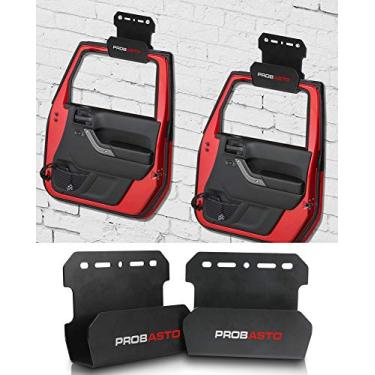 Imagem de Suporte de armazenamento de porta para Jeep Wrangler da Probasto para todos os Jeep Wrangler CJ YJ TJ LJ JK JKU JL e gladiador novo, pacote com 2 acessórios para Jeep Wrangler
