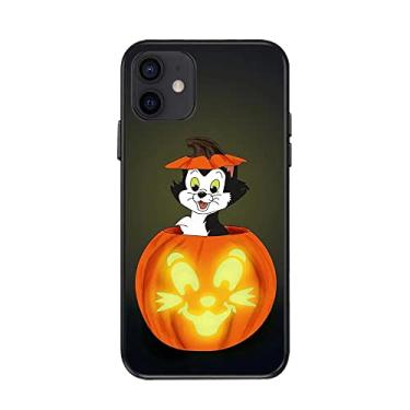 Imagem de para iPhone 14 Pro Max Capa preta de Halloween padrão de abóbora capa de telefone fina compatível com iPhone 12 13 11 Pro Max Mini XS X XR 6 7 8 14 Plus SE2 capa (iPhone13, cor 12)