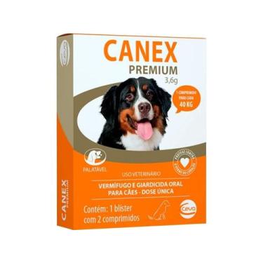 Imagem de Canex Premium 3,6G Vermifugo Cães Até 40Kg 2 Comprimido - Ceva