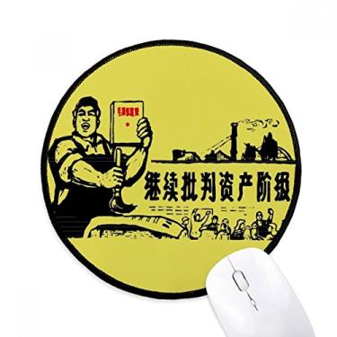 Imagem de Mouse pad Worker Peasant Chinese Red Revolution Tapete redondo para computador