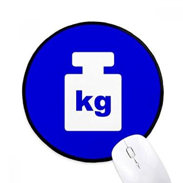 Imagem de Mouse pad quadrado com marca de advertência peso azul tapete redondo para computador